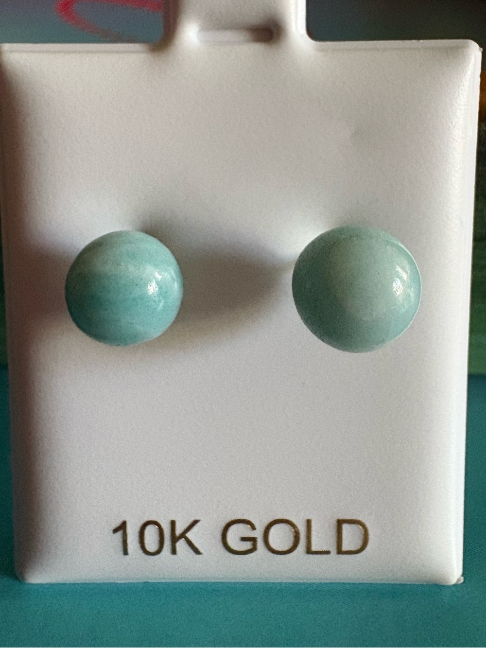 10K Solid Gold Studs with Turquoise